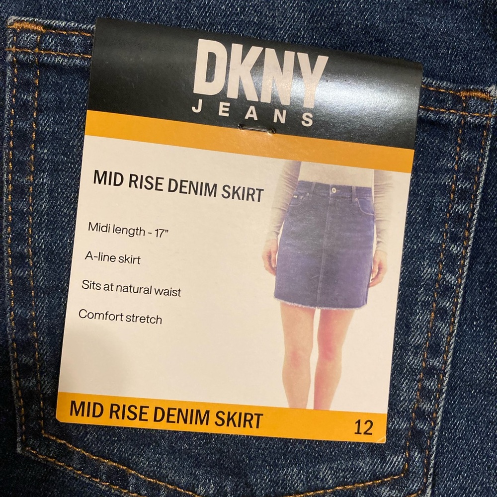 DKNY Jeans Mid Rise Denim Skirt size 12 - Picture 3 of 5
